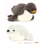 Pinguino y foca patinadores de jellycat
