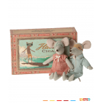 Papa y mama ratones en caja de puros Maileg