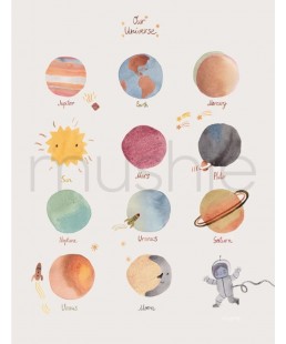 Lámina Mushie Espacio Poster Planetas